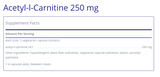 Acetyl-l-Carnitine 250 mg 60 C