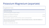 Potassium Magnesium aspartate 180 C